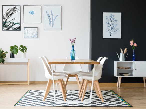 table standing on carpet