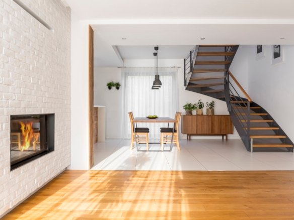 modern apartment with staircase