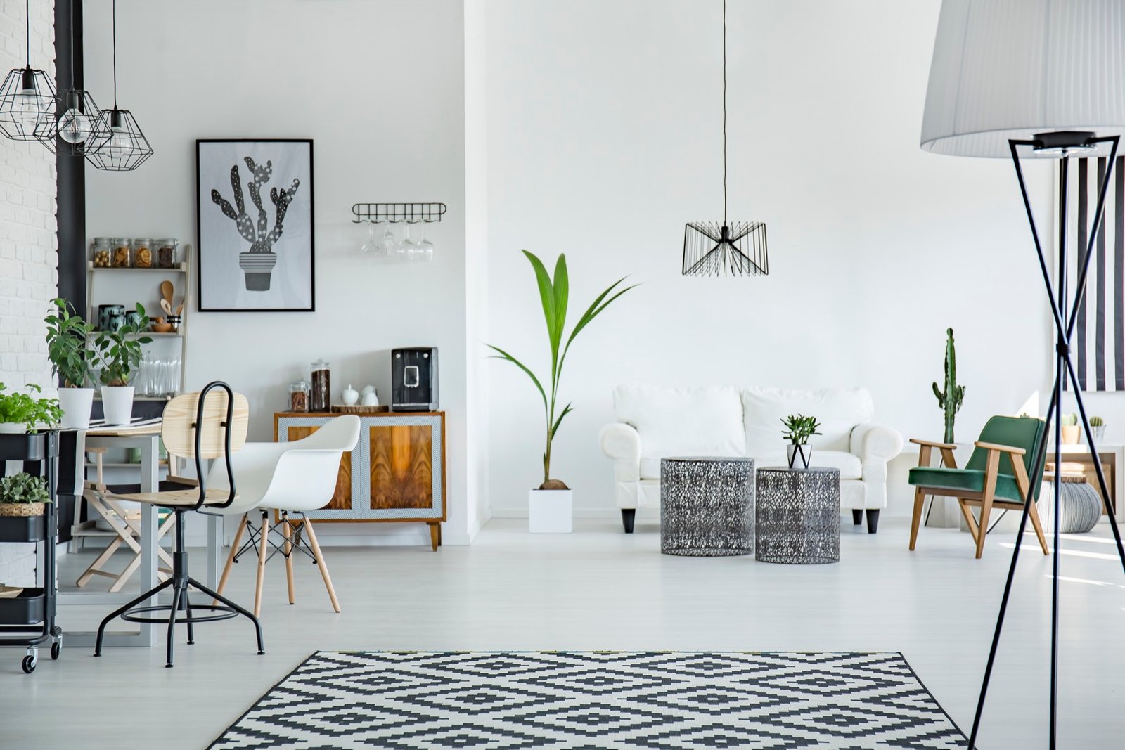loft interior in scandinavian style